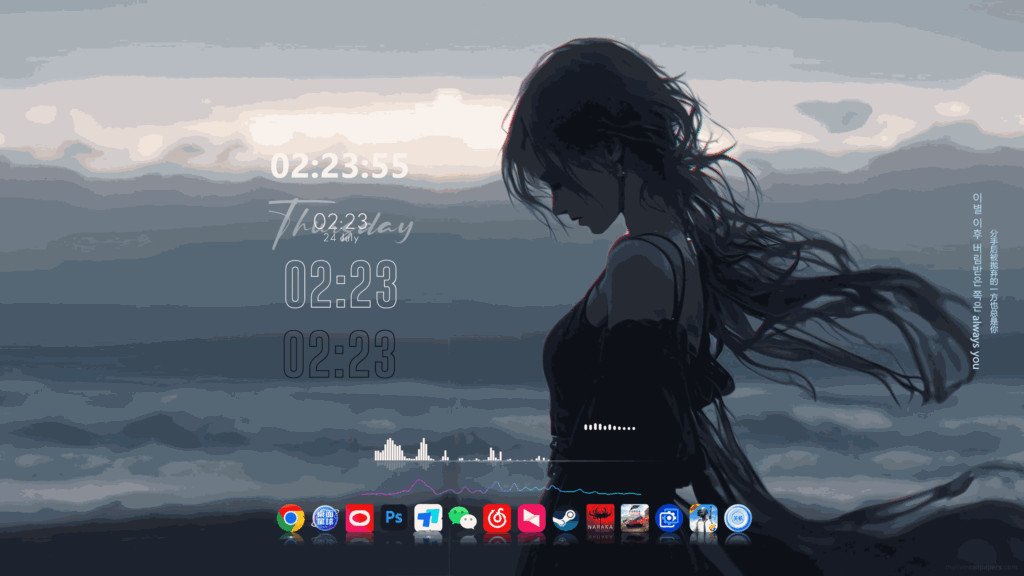 雨滴插件整合包-初版时间和音频条皮肤各三种,喜欢的可下载-桌面星球